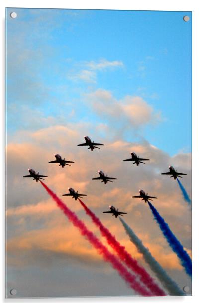The Intense Precision of Red Arrow Aerobatics Acrylic by Andy Evans Photos