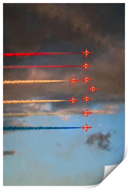 Red Arrows Display Team In Formation Print by Andy Evans Photos