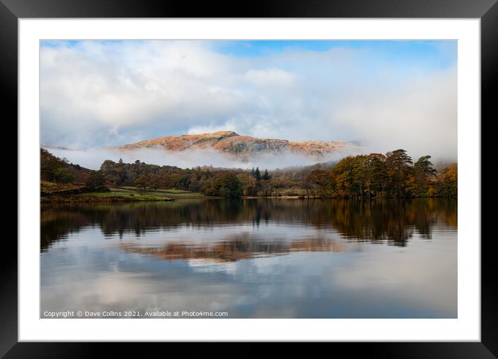Outdoor Low Clouds around Rydal Water in the Lake District, England Framed Mounted Print by Dave Collins