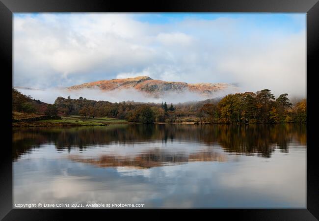 Outdoor Low Clouds around Rydal Water in the Lake District, England Framed Print by Dave Collins
