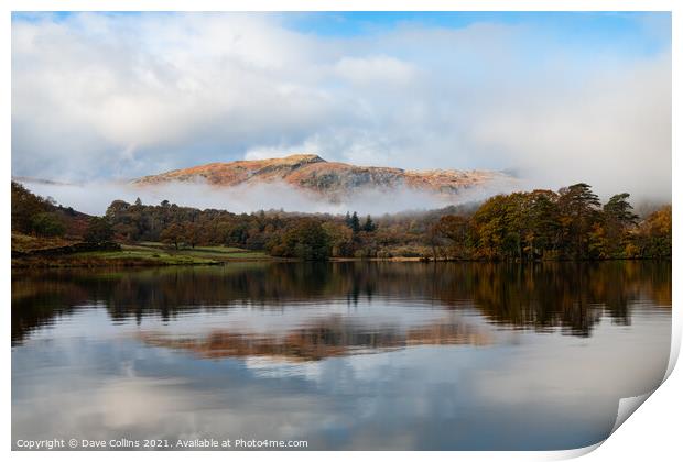 Outdoor Low Clouds around Rydal Water in the Lake District, England Print by Dave Collins