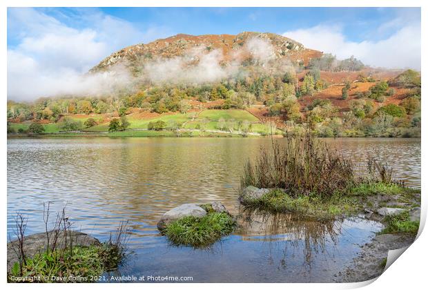 Low Clouds around Rydal Water in the Lake District, England Print by Dave Collins