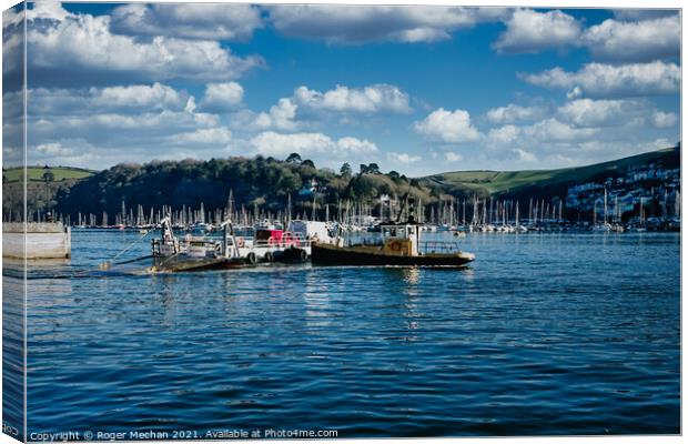 Crossing the River Dart Canvas Print by Roger Mechan