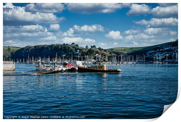 Crossing the River Dart Print by Roger Mechan