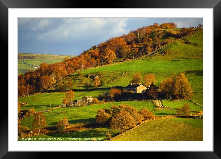 Autumn colour at Mytholmroyd, West Yorkshire. Framed Mounted Print by David Birchall