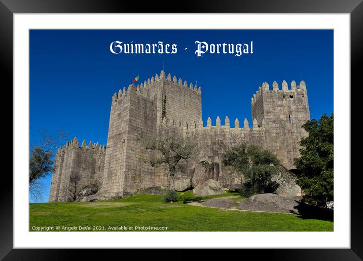 Guimaraes Castle Postcard Framed Mounted Print by Angelo DeVal