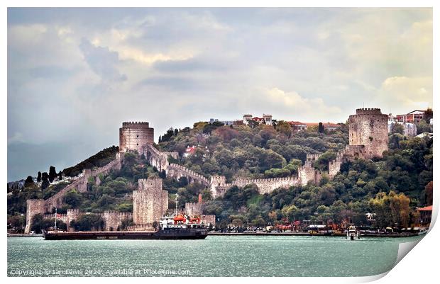 Rumelian Castle by the Bosporus Print by Ian Lewis
