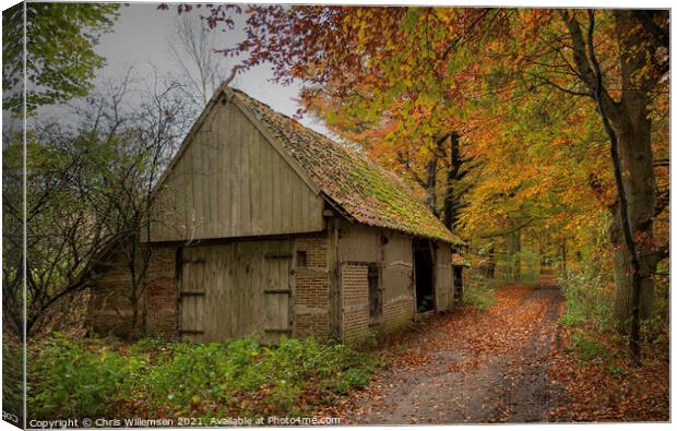 old farm in a autumn forest in holland Canvas Print by Chris Willemsen