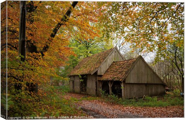 old farm in a autumn forest in holland Canvas Print by Chris Willemsen