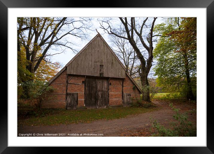 old farm in a autumn forest in holland Framed Mounted Print by Chris Willemsen