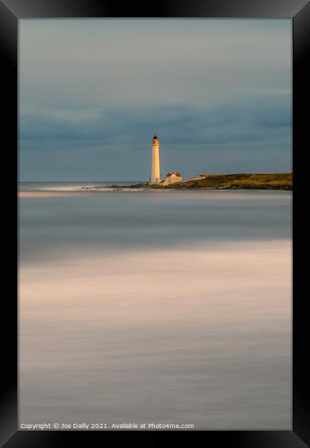 A sunset at Scurdie Ness Lighthouse Montrose Framed Print by Joe Dailly