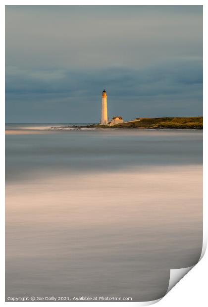 A sunset at Scurdie Ness Lighthouse Montrose Print by Joe Dailly
