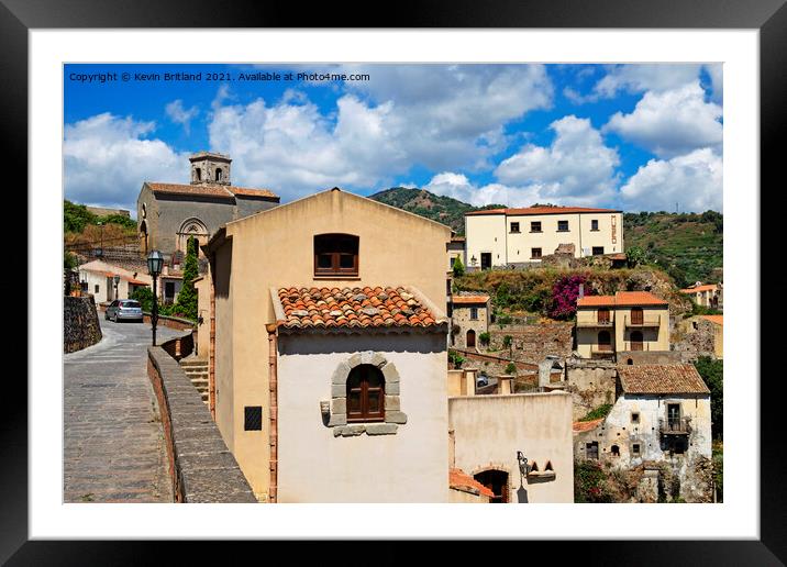 Savoca Sicily  Framed Mounted Print by Kevin Britland