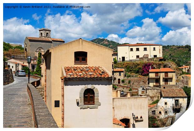 Savoca Sicily  Print by Kevin Britland