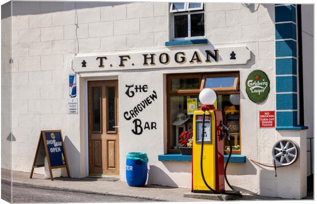 Old style shop Bar and Petrol station, Grange, Tipperary, Ireland Canvas Print by Phil Crean