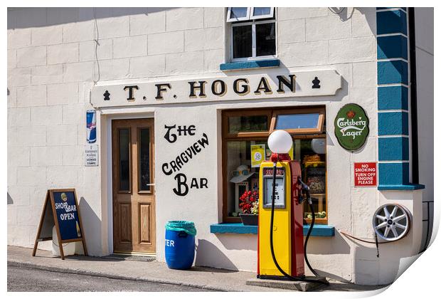 Old style shop Bar and Petrol station, Grange, Tipperary, Ireland Print by Phil Crean