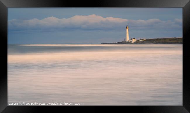Scurdieness Lighthouse at Sunset Framed Print by Joe Dailly