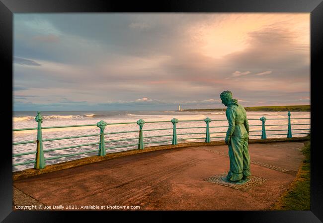 Montrose Mine Sweeper Memorial Statue at Sunset Framed Print by Joe Dailly