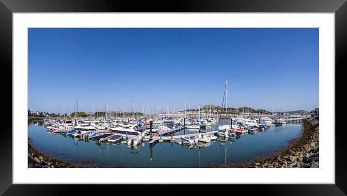 Conwy Marina Wales panoramic Framed Mounted Print by Phil Crean