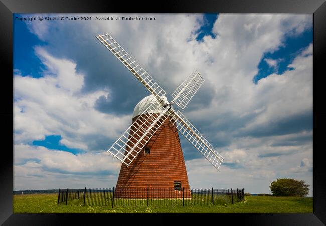 Halnaker windmill Framed Print by Stuart C Clarke
