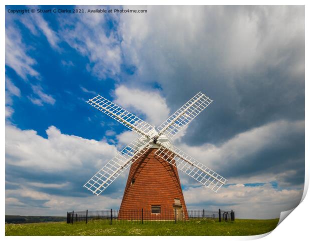Halnaker windmill Print by Stuart C Clarke