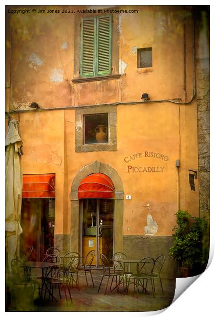 Artistic Caffe Ristoro Piccadilly, Pisa Print by Jim Jones