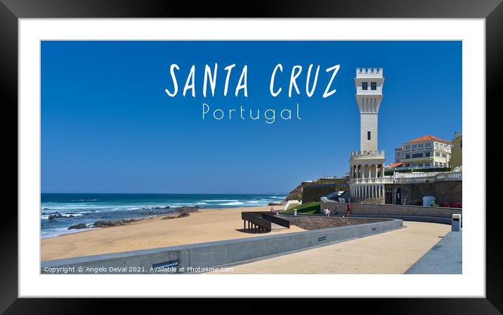 Santa Cruz Postcard - Portugal Framed Mounted Print by Angelo DeVal