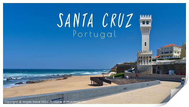 Santa Cruz Postcard - Portugal Print by Angelo DeVal