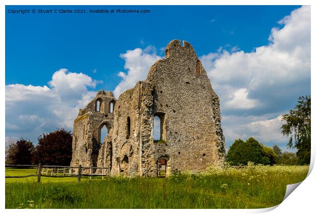 Boxgrove Priory Print by Stuart C Clarke