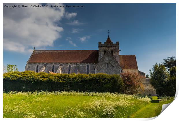 Boxgrove Priory Print by Stuart C Clarke