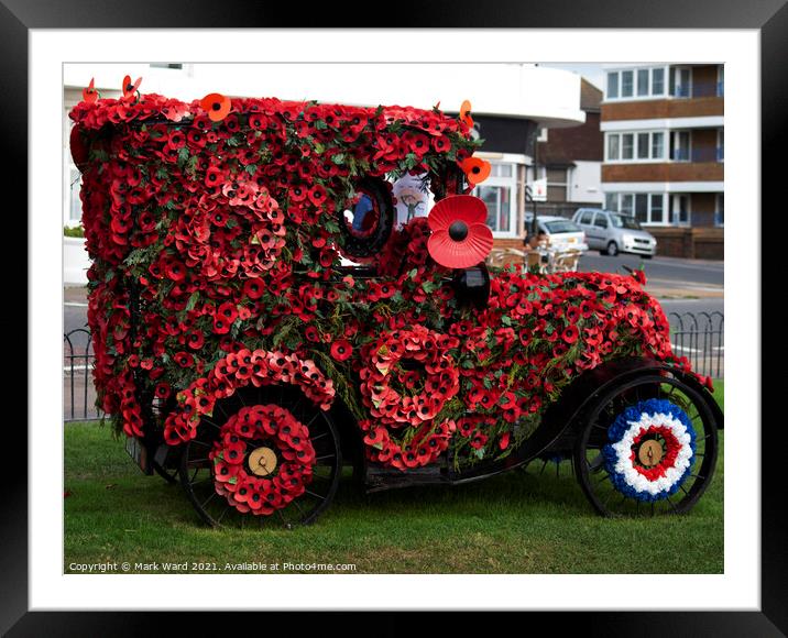 Poppy Car in Bexhill. Framed Mounted Print by Mark Ward