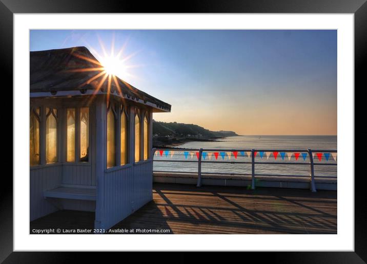 Pier Views at Cromer Framed Mounted Print by Laura Baxter