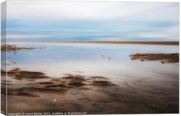 After the tide at Titchwell Norfolk Canvas Print by Laura Baxter