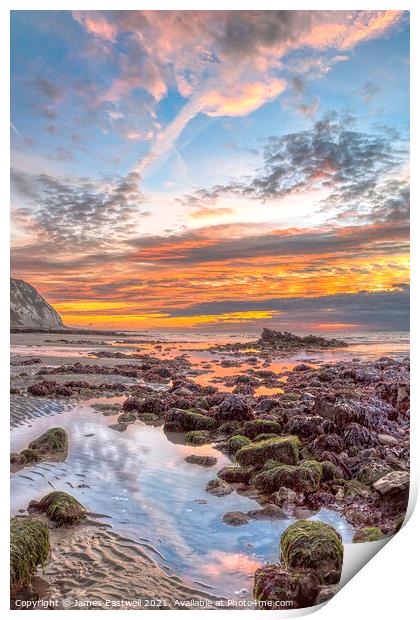 Folkestone Warren sunrise Print by James Eastwell