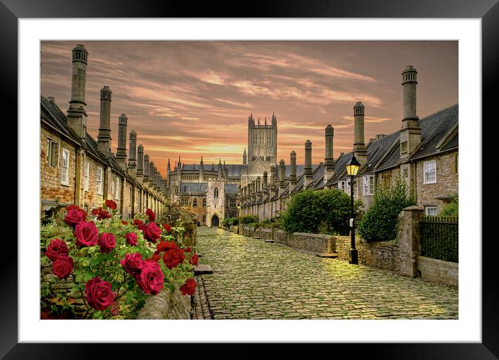 Vicars Close In Wells Framed Mounted Print by Alison Chambers