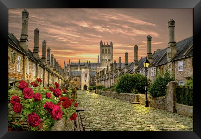 Vicars Close In Wells Framed Print by Alison Chambers
