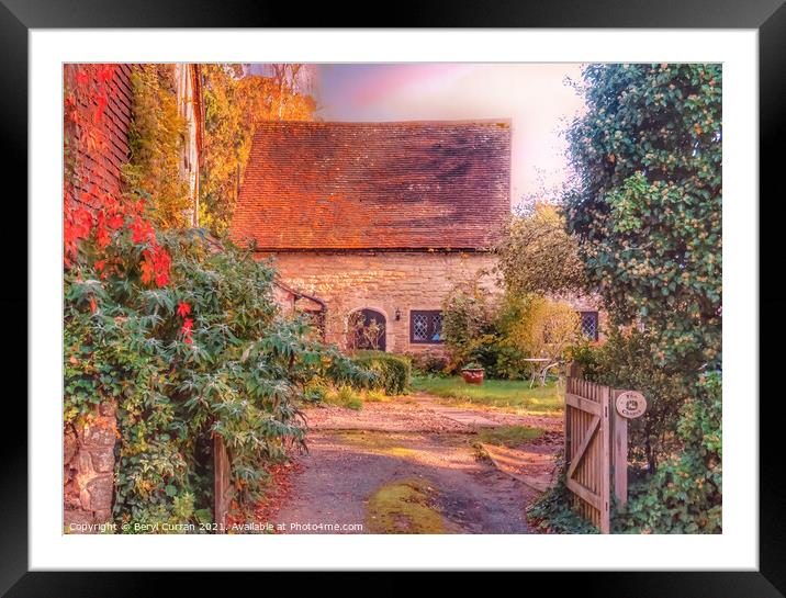 Cozy Cottage on Church Hill Framed Mounted Print by Beryl Curran