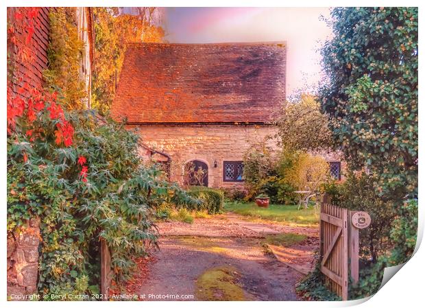 Cozy Cottage on Church Hill Print by Beryl Curran