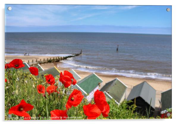 Poppy Promenade Views at Southwold Acrylic by Laura Baxter