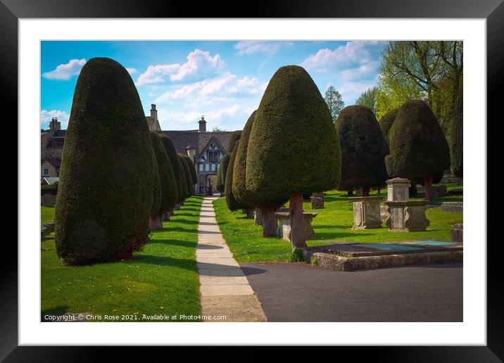 Painswick churchyard yew trees Framed Mounted Print by Chris Rose