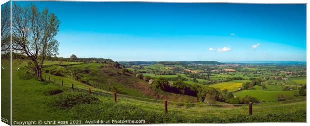 Coaley Peak Picnic Site and Viewpoint Canvas Print by Chris Rose