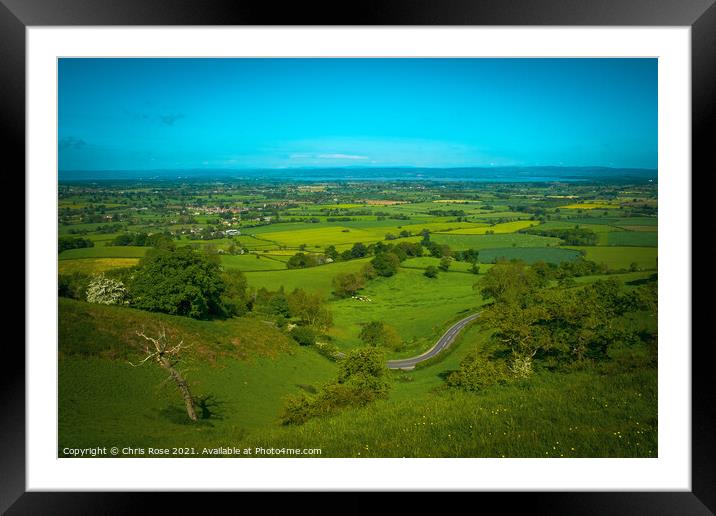 Coaley Peak Picnic Site and Viewpoint Framed Mounted Print by Chris Rose