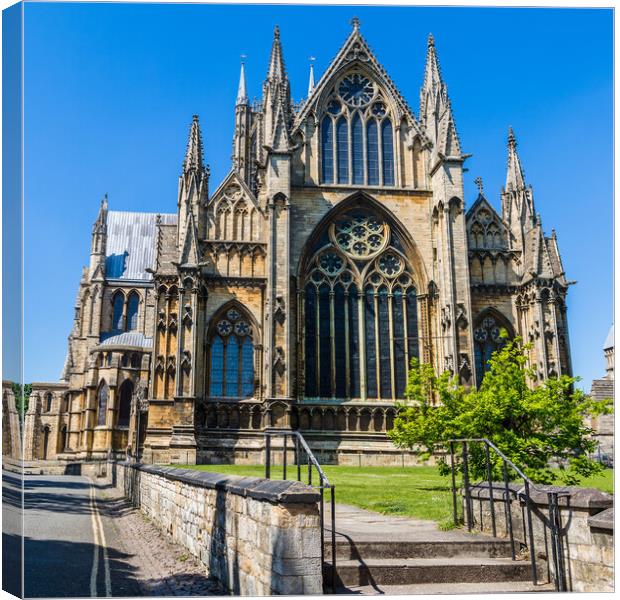 Steps up to Lincoln cathedral Canvas Print by Jason Wells