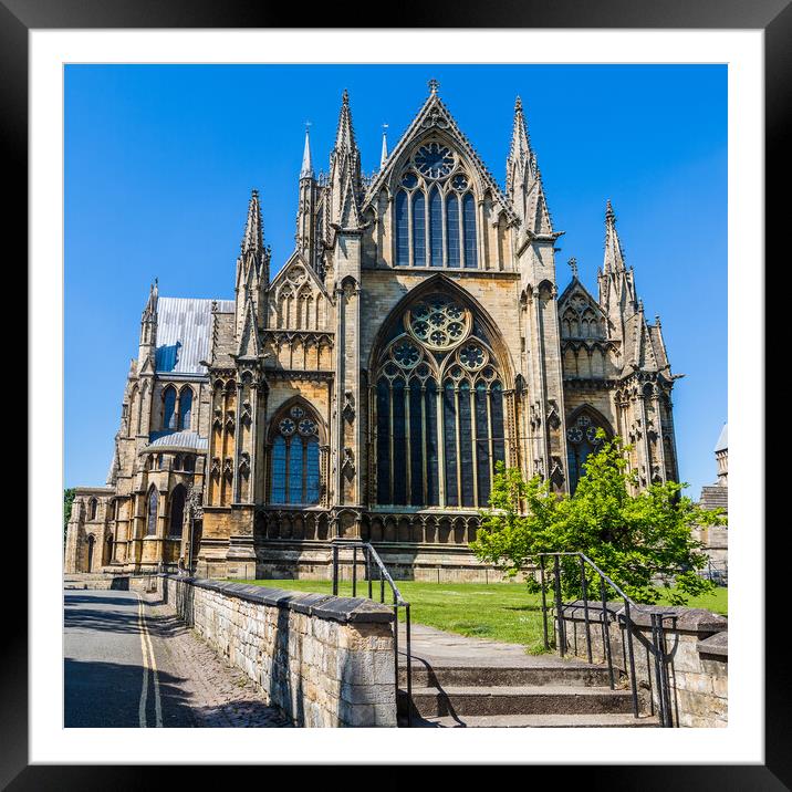 Steps up to Lincoln cathedral Framed Mounted Print by Jason Wells