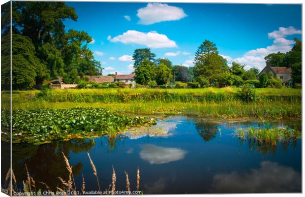 Frampton on Severn, Village green and ponds Canvas Print by Chris Rose