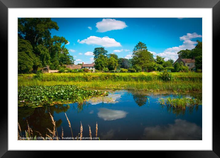 Frampton on Severn, Village green and ponds Framed Mounted Print by Chris Rose