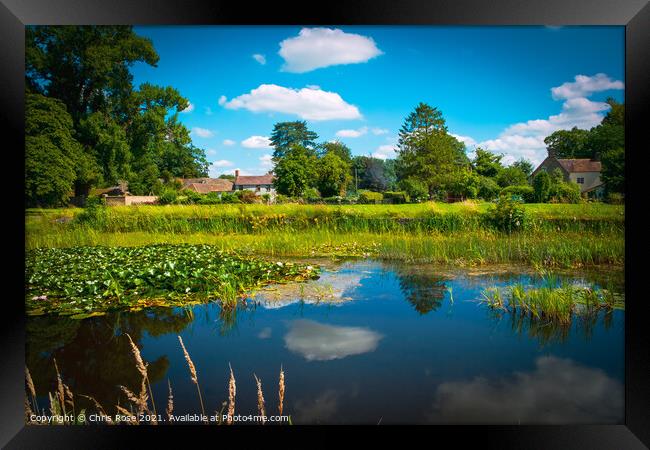 Frampton on Severn, Village green and ponds Framed Print by Chris Rose