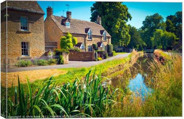 Lower Slaughter village, Gloucestershire Canvas Print by Chris Rose