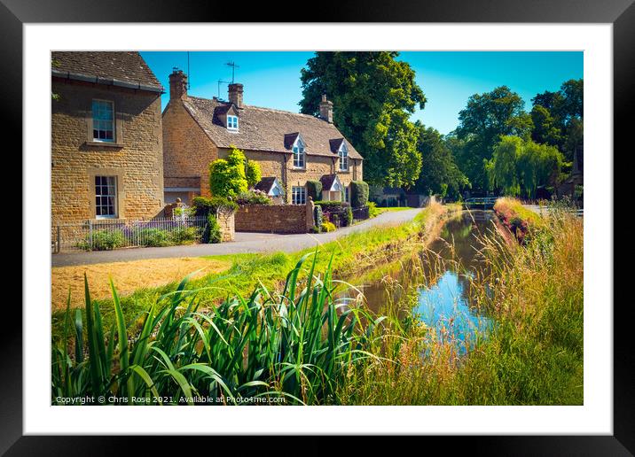 Lower Slaughter village, Gloucestershire Framed Mounted Print by Chris Rose