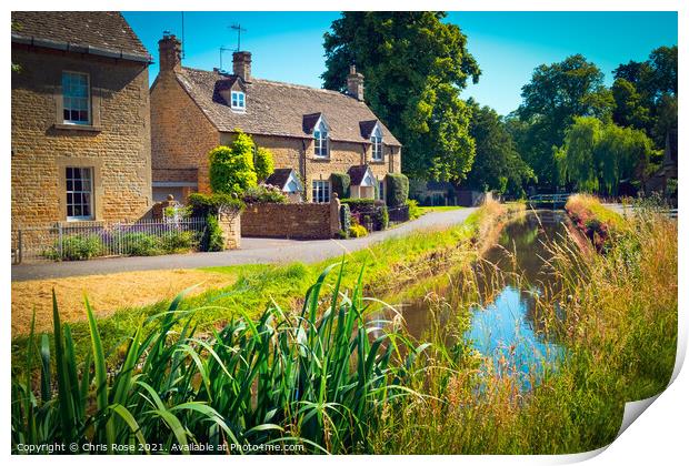 Lower Slaughter village, Gloucestershire Print by Chris Rose